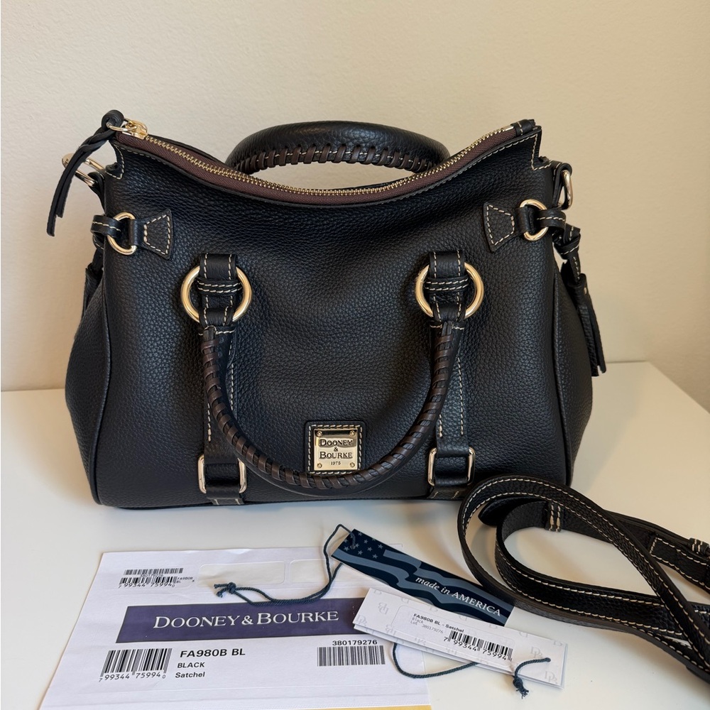 Dooney & Bourke Pebble Grain Black Satchel - Made in America